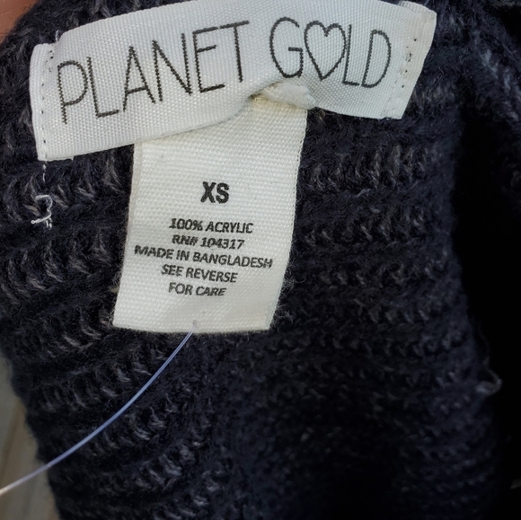 Dark Grey Cardigan Sweater Planet Gold NWOT XS - Picture 4 of 4